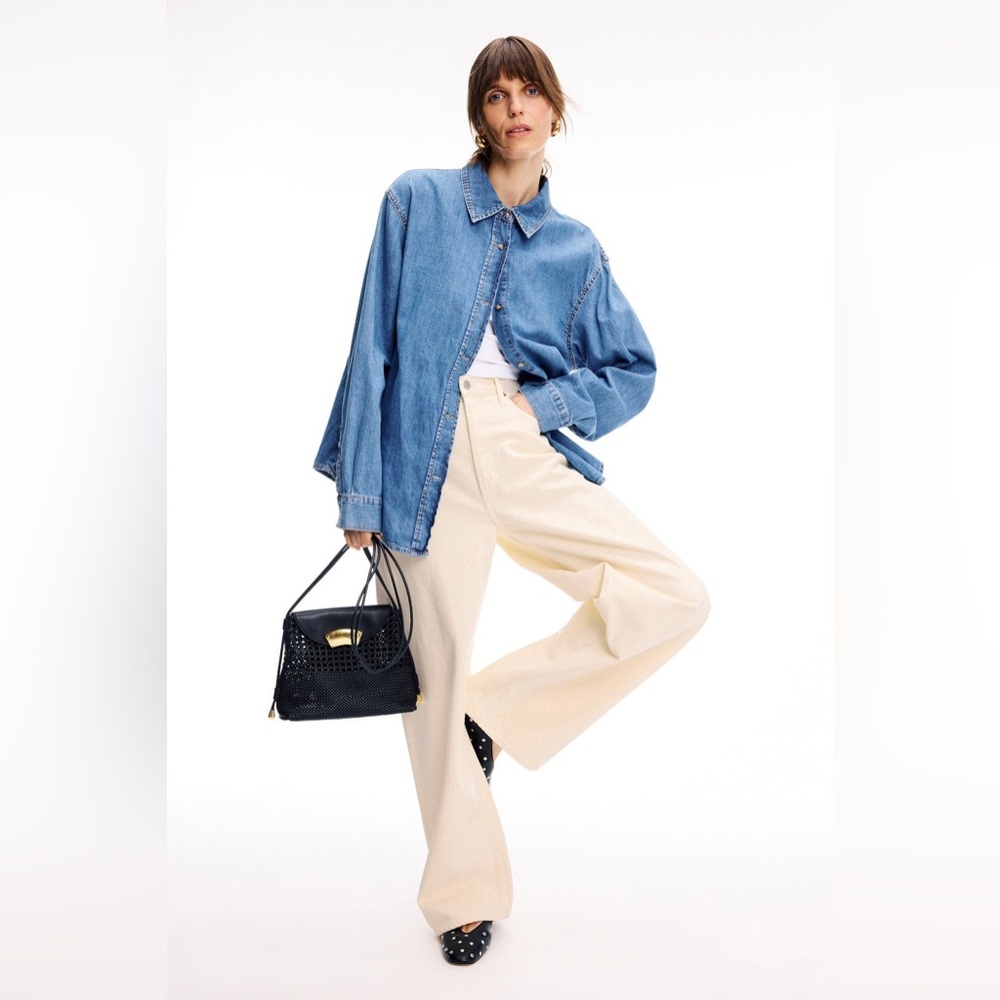 Agolde Ecru Low Slung Baggy Jeans